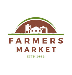 Farmers market logo template Royalty Free Vector Image