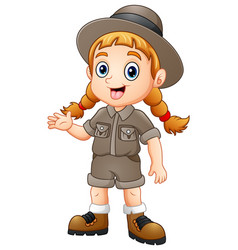 Boy explorer waving Royalty Free Vector Image - VectorStock