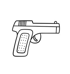 Crossed pistols hand drawn sketch gun Royalty Free Vector