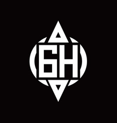 Gh logo monogram with hexagon shape and outline Vector Image