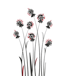 Silhouette meadow flowers on a white background Vector Image