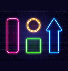 Neon heart bright night neon signboard on brick Vector Image