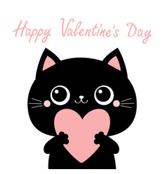 Two Black Cat Head Couple Family Icon. Red Heart Set. Cute Funny Cartoon  Character. Valentines Day Love Text Greeting Card Stock Vector -  Illustration of child, design: 86362629