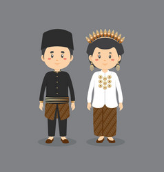 Couple character wearing british national dress Vector Image