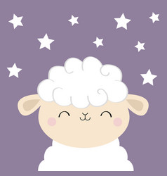 Sheep lamb icon set sleeping eyes cloud shape Vector Image