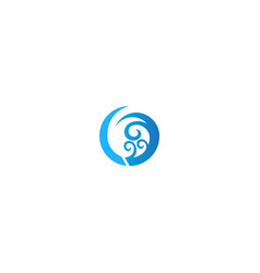 Round abstract wave ocean logo Royalty Free Vector Image