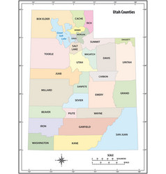 Utah ut state border usa map outline Royalty Free Vector