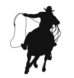 Cowboy with lasso riding a horse Royalty Free Vector Image