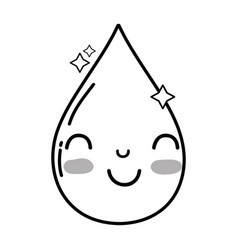 Kawaii cute happy water drop Royalty Free Vector Image