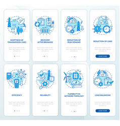 Smart grid onboarding mobile app screen set Vector Image