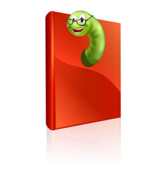 Book worm Royalty Free Vector Image - VectorStock