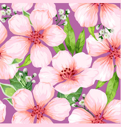Seamless pattern with blossoming apple tree Vector Image