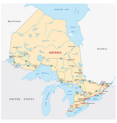 Ontario province map Royalty Free Vector Image