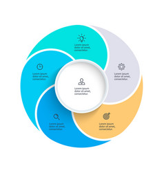 Pie chart presentation template with 5 Royalty Free Vector