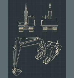 Front end loader bulldozer construct machines Vector Image