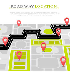 Map with red pin pointers Royalty Free Vector Image