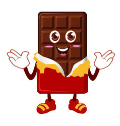 Two chocolate bar characters showing thumb up Vector Image