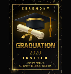 Vintage graduation party invitation card Vector Image