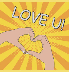Comic bubble heart i love you royalty free vector image