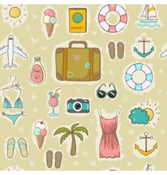 On vacation summer seamless pattern Royalty Free Vector