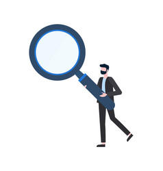 Detective with magnifying glass Royalty Free Vector Image