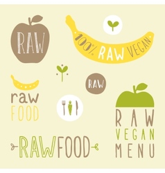 Raw vegan badges Royalty Free Vector Image - VectorStock