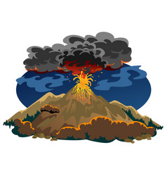 A set volcanoes varying degrees eruption Vector Image