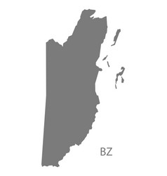 Belize districts map grey Royalty Free Vector Image