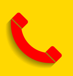Phone sign red icon inside Royalty Free Vector Image