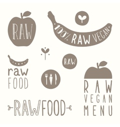 Raw vegan badges Royalty Free Vector Image - VectorStock