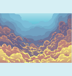 Cartoon evening sky sunset or morning landscape Vector Image