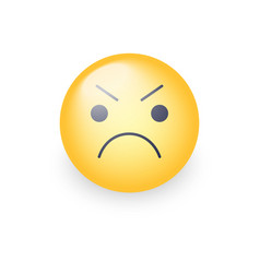 Angry smiley emoji face annoyed cute cartoon Vector Image