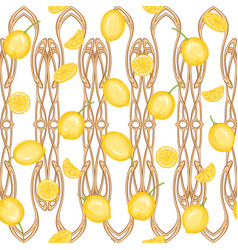 Set frames in art nouveau style with lemon Vector Image