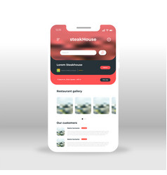 Red cafe menu ui ux gui screen for mobile apps Vector Image