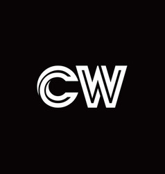 Cw monogram logo with modern triangle style Vector Image