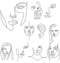 Faces girls Royalty Free Vector Image - VectorStock