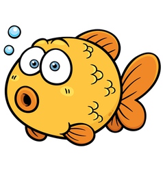 Cute smiling goldfish winking funny fish cartoon Vector Image