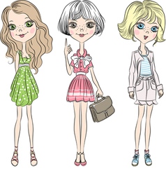 Beautiful fashion girls top models Royalty Free Vector Image