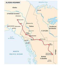 Canada road map with flag Royalty Free Vector Image