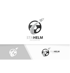 Car helm and loupe logo combination Royalty Free Vector