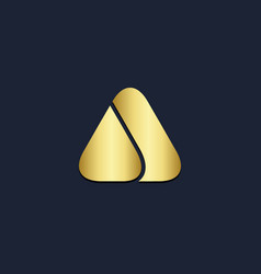 Triangle shape delta gold logo Royalty Free Vector Image