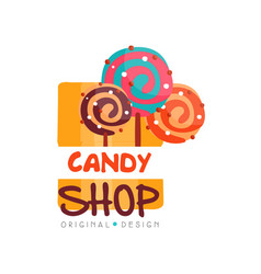 Candy logo design template Royalty Free Vector Image