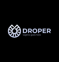 Drop logo clean water sign blue droplet Royalty Free Vector