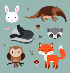 Woodland animals set Royalty Free Vector Image