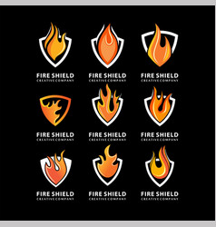 Set of firefighting stickers fire protection Vector Image