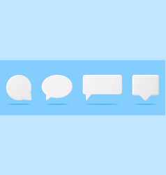 White speech bubbles icon set Royalty Free Vector Image