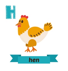 Horse H letter Cute children animal alphabet in Vector Image