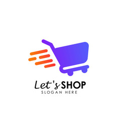 Lets shopping logo design template shop icon Vector Image