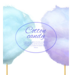 Realistic blue cotton candy on stick isolated Vector Image