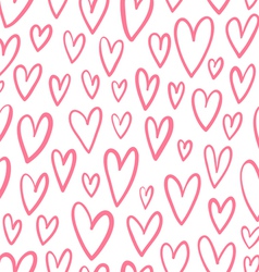 Doodle hearts pattern Royalty Free Vector Image